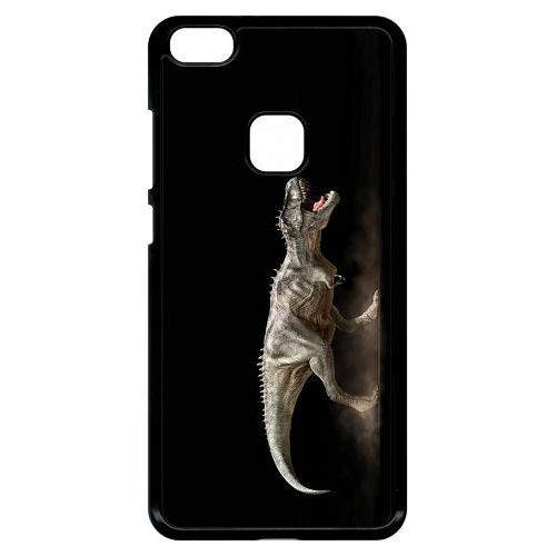 Coque Pour Smartphone - Dinosaure T Rex Black - Compatible Avec Huawei P10 Lite - Plastique - Bord Noir