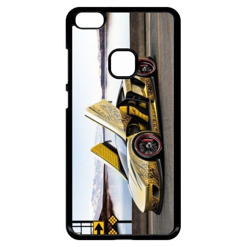 Coque Pour Smartphone - Tuning Voiture Jaune - Compatible Avec Huawei P10 Lite - Plastique - Bord Noir