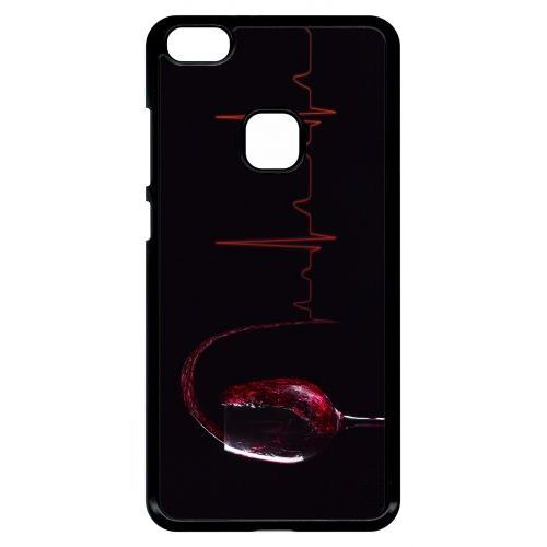 Coque Pour Smartphone - Verre De Vin Électrocardiogramme 2 - Compatible Avec Huawei P10 Lite - Plastique - Bord Noir