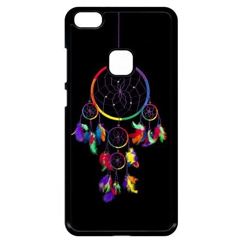 Coque Pour Smartphone - Attrape Rve Arc En Ciel Fond Noir - Compatible Avec Huawei P10 Lite - Plastique - Bord Noir