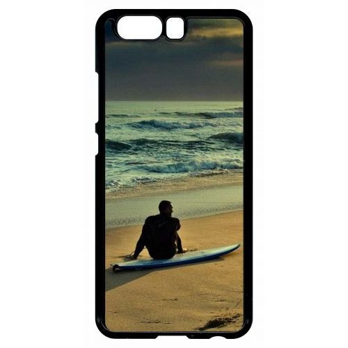 Coque Pour Smartphone - Surf - Compatible Avec Huawei P10 - Plastique - Bord Noir