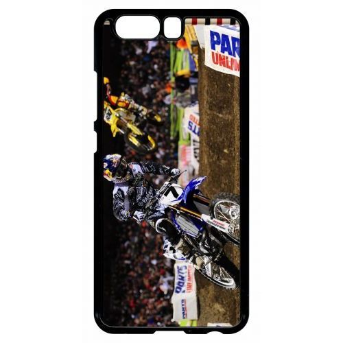 Coque Pour Smartphone - Motocross 2 - Compatible Avec Huawei P10 - Plastique - Bord Noir