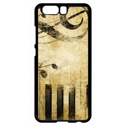 Coque Pour Smartphone - Piano Note Musique - Compatible Avec Huawei P10 - Plastique - Bord Noir