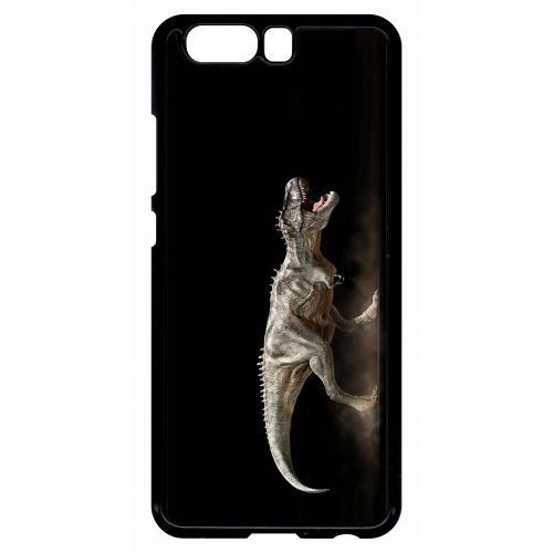 Coque Pour Smartphone - Dinosaure T Rex Black - Compatible Avec Huawei P10 - Plastique - Bord Noir