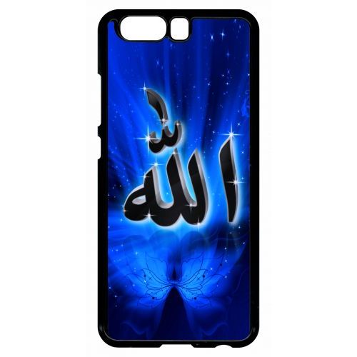 Coque Pour Smartphone - Allah Religion Bleu Nuit - Compatible Avec Huawei P10 - Plastique - Bord Noir