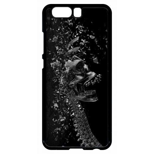 Coque Pour Smartphone - Squelette Verre Bris - Compatible Avec Huawei P10 - Plastique - Bord Noir