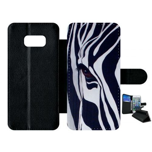 Etui À Rabat Galaxy S8+ - Motif Zebre Noir Et Blanc - Simili-Cuir - Noir