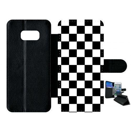 Etui À Rabat Galaxy S8+ - Dammier Noir Et Blanc - Simili-Cuir - Noir