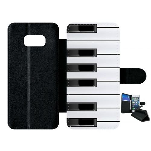 Etui À Rabat Galaxy S8+ - Touche De Piano Noir Et Blanc - Simili-Cuir - Noir