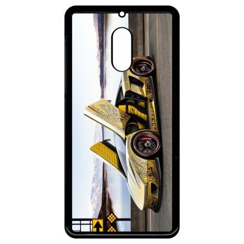 Coque Pour Smartphone - Tuning Voiture Jaune - Compatible Avec Nokia 6 (2018) - Plastique - Bord Noir