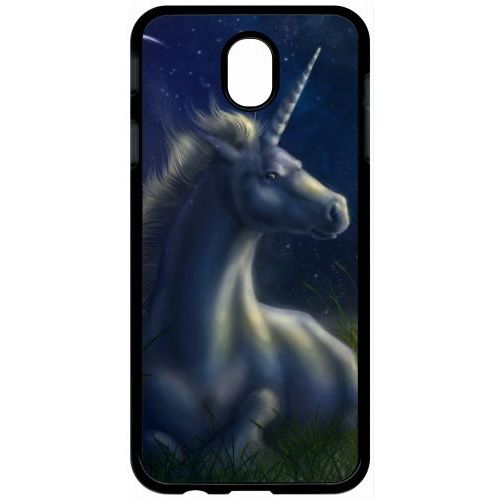Coque Pour Tablette - Licorne 2 - Compatible Avec Samsung Galaxy J7 (2017) - Plastique - Bord Noir