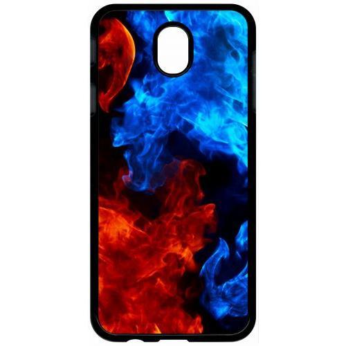 Coque Pour Tablette - Flammes - Compatible Avec Samsung Galaxy J7 (2017) - Plastique - Bord Noir