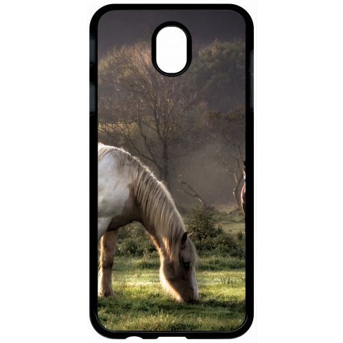 Coque Pour Tablette - Chevaux - Compatible Avec Samsung Galaxy J7 (2017) - Plastique - Bord Noir