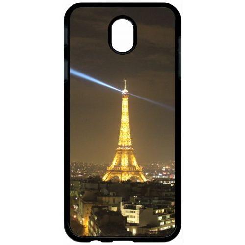 Coque Pour Tablette - Tour Eiffel - Compatible Avec Samsung Galaxy J7 (2017) - Plastique - Bord Noir