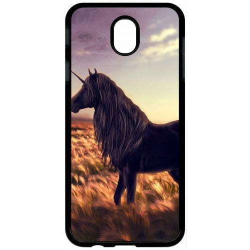 Coque Pour Tablette - Licorne - Compatible Avec Samsung Galaxy J7 (2017) - Plastique - Bord Noir