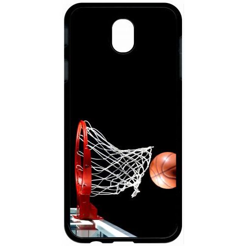 Coque Pour Tablette - Basket Ball Dark - Compatible Avec Samsung Galaxy J7 (2017) - Plastique - Bord Noir
