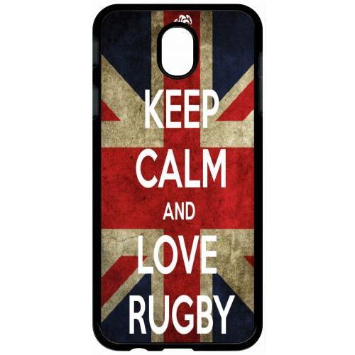 Coque Pour Tablette - Rugby England - Compatible Avec Samsung Galaxy J7 (2017) - Plastique - Bord Noir