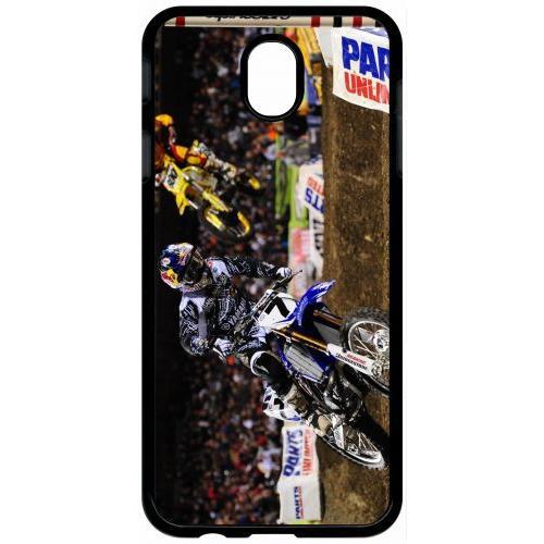 Coque Pour Tablette - Motocross 2 - Compatible Avec Samsung Galaxy J7 (2017) - Plastique - Bord Noir