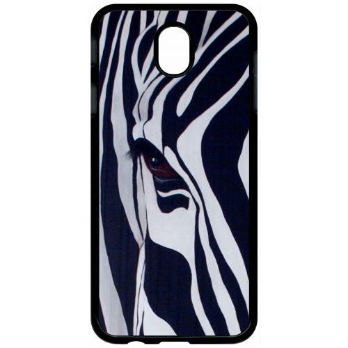 Coque Pour Tablette - Motif Zebre Noir Et Blanc - Compatible Avec Samsung Galaxy J7 (2017) - Plastique - Bord Noir