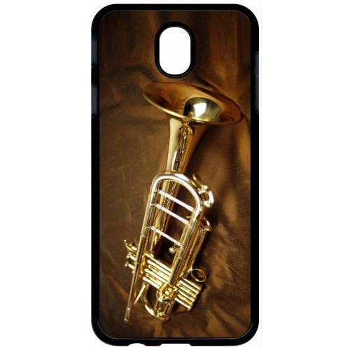 Coque Pour Tablette - Trompette Musique - Compatible Avec Samsung Galaxy J7 (2017) - Plastique - Bord Noir