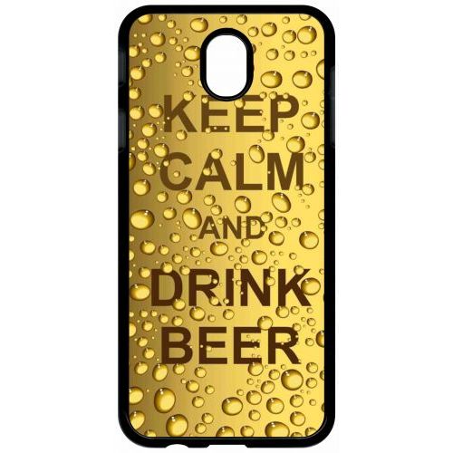 Coque Pour Tablette - Keep Calm Biere Bulle - Compatible Avec Samsung Galaxy J7 (2017) - Plastique - Bord Noir