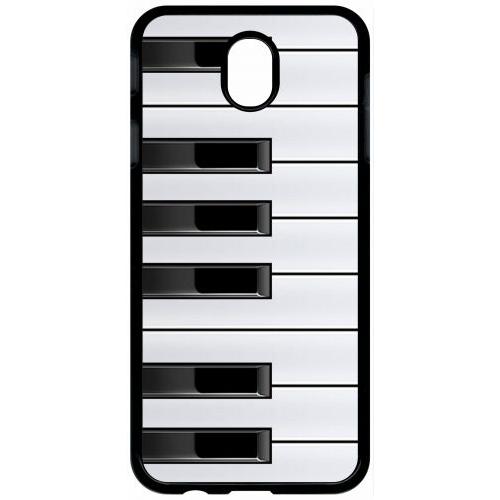 Coque Pour Tablette - Touche De Piano Noir Et Blanc - Compatible Avec Samsung Galaxy J7 (2017) - Plastique - Bord Noir