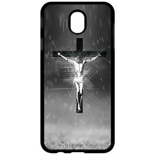 Coque Pour Tablette - Jésus Croix Noir Et Blanc - Compatible Avec Samsung Galaxy J7 (2017) - Plastique - Bord Noir