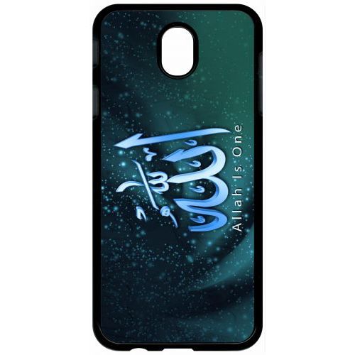 Coque Pour Tablette - Allah Is One Paillette - Compatible Avec Samsung Galaxy J7 (2017) - Plastique - Bord Noir
