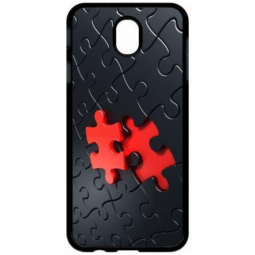 Coque Pour Tablette - Puzzle One Piece Red - Compatible Avec Samsung Galaxy J7 (2017) - Plastique - Bord Noir