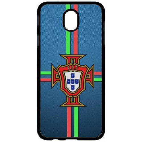 Coque Pour Tablette - Blason Portugal Bleu - Compatible Avec Samsung Galaxy J7 (2017) - Plastique - Bord Noir