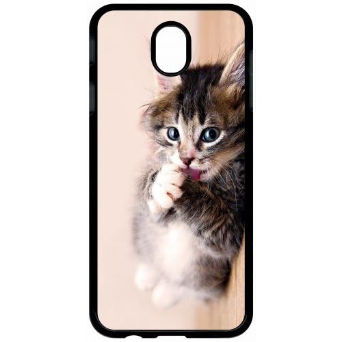 Coque Pour Tablette - Chaton Tout Mignon - Compatible Avec Samsung Galaxy J7 (2017) - Plastique - Bord Noir