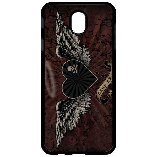 Coque Pour Tablette - Gothique Dark Angel Tetes De Mort - Compatible Avec Samsung Galaxy J7 (2017) - Plastique - Bord Noir