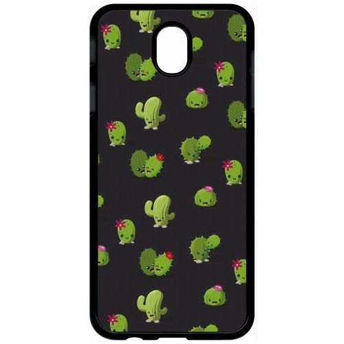 Coque Pour Tablette - Cactus Fond Noir - Compatible Avec Samsung Galaxy J7 (2017) - Plastique - Bord Noir