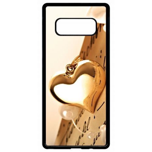 Coque Pour Smartphone - Coeur D'or Sur Livre - Compatible Avec Samsung Galaxy Note 8.0 - Plastique - Bord Noir