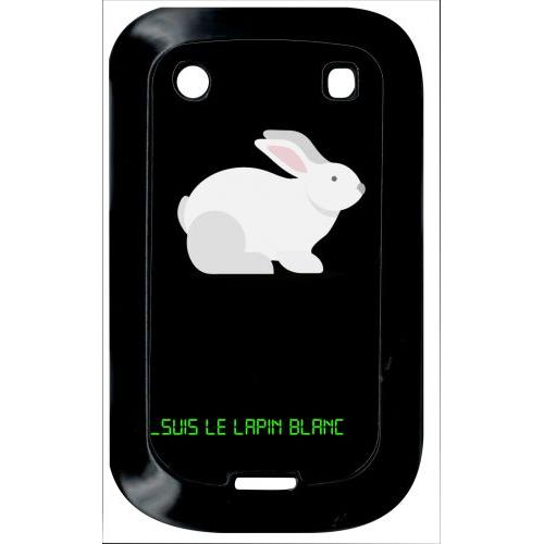 Coque Pour Smartphone - Suis Le Lapin Blanc - Compatible Avec Blackberry Bold Touch 9900 - Plastique - Bord Noir