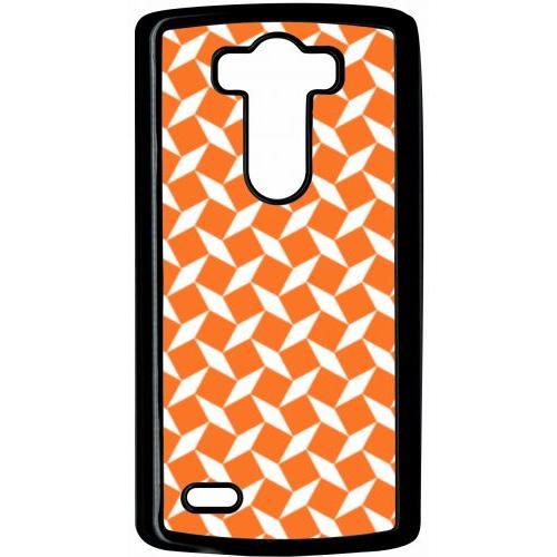 Coque Pour Smartphone - Carreau Oranges - Compatible Avec Lg G3 - Plastique - Bord Noir