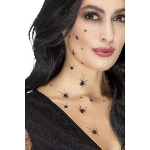 Tatouages Temporaires Araignées Femme Halloween Taille Unique