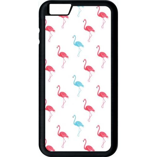 Coque Pour Smartphone - Flamand Rose - Compatible Avec Apple Iphone 6 Plus - Plastique - Bord Noir