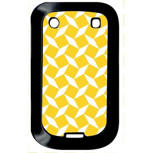 Coque Pour Smartphone - Carreau Jaune - Compatible Avec Blackberry Bold Touch 9900 - Plastique - Bord Noir