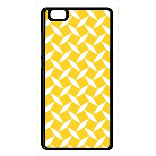 Coque Pour Smartphone - Carreau Jaune - Compatible Avec Huawei P8 Lite (2015) - Plastique - Bord Noir