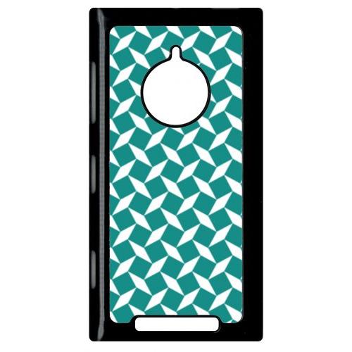 Coque Pour Smartphone - Carreau Bleu Canard - Compatible Avec Nokia Lumia 830 - Plastique - Bord Noir