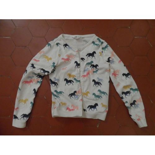 Cardigan Jersey Coton Imprimé Chevaux H&m