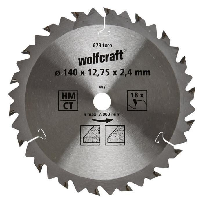 WOLFCRAFT Lame scie circulaire CT 18 dents - Ø140x12.75mm