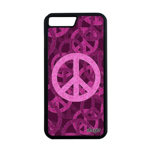 Coque Silicone Iphone 7 Plus Peace And Love Mobile Telephone Rose Portable Iphone 7 Plus