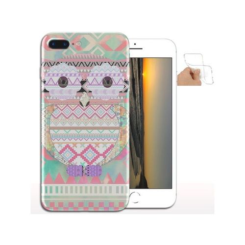 Coque En Silicone Hibou Tribal Rose Iphone 8 Plus, Coque Téléphone Portable 5.5 Pouces