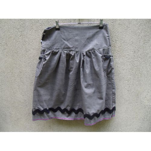 Jupe Mupmup Gris Noir Carreaux T38