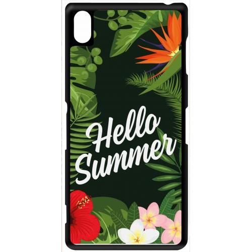 Coque Xperia Z3 - Hello Summer Tropical Fond Vert - Noir