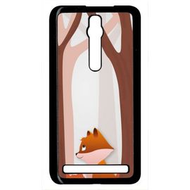 Coque Pour Smartphone - Renard Fond - Compatible Avec Asus Zenfone 2 Ze551ml - Plastique - Bord Noir