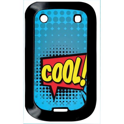 Coque Pour Smartphone - Cool Fond Bleu - Compatible Avec Blackberry Bold Touch 9900 - Plastique - Bord Noir