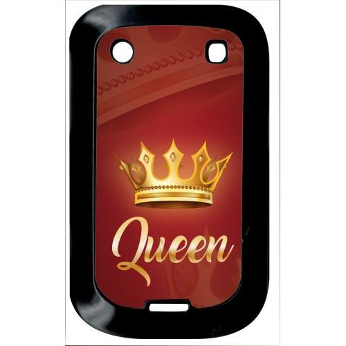 Coque Pour Smartphone - Queen Fond Rouge - Compatible Avec Blackberry Bold Touch 9900 - Plastique - Bord Noir